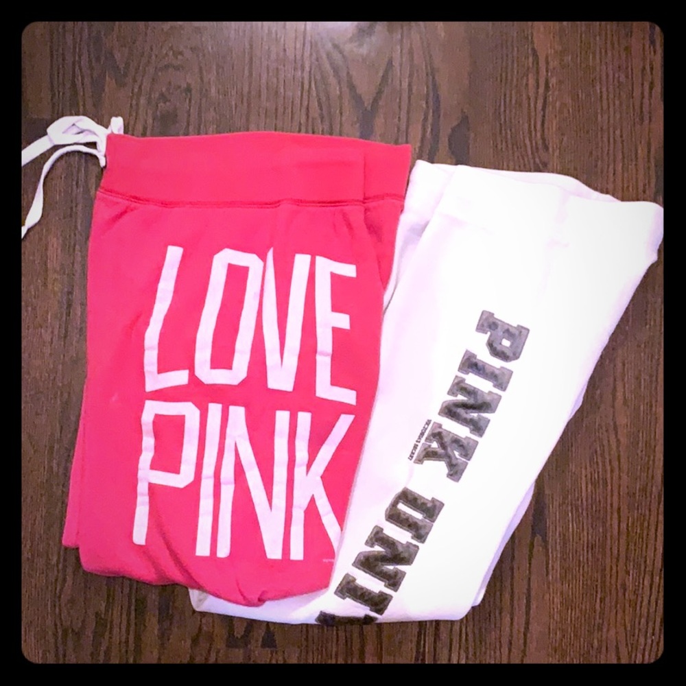 2 pairs of VS PINK sweatshirt joggers- size M